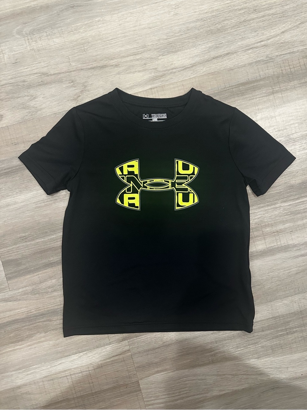Under Armour Black Tee with White and Red HeatGear Label